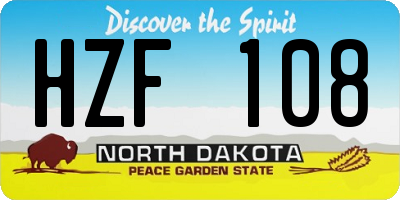 ND license plate HZF108