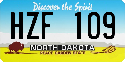 ND license plate HZF109