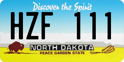 ND license plate HZF111