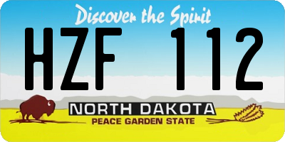 ND license plate HZF112