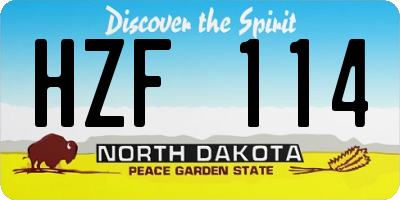 ND license plate HZF114