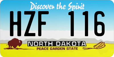 ND license plate HZF116