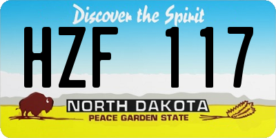 ND license plate HZF117