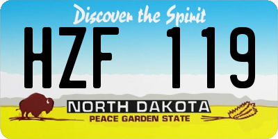 ND license plate HZF119