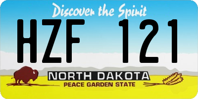 ND license plate HZF121