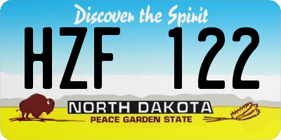 ND license plate HZF122