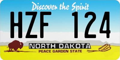 ND license plate HZF124