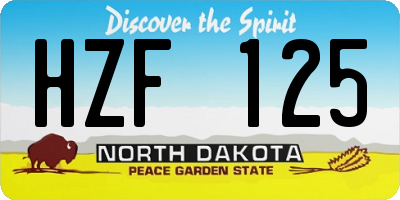 ND license plate HZF125
