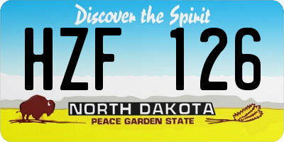 ND license plate HZF126