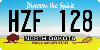 ND license plate HZF128