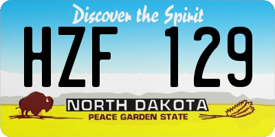 ND license plate HZF129