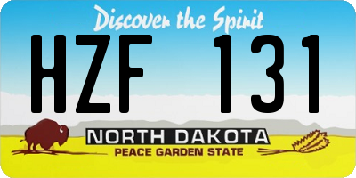 ND license plate HZF131