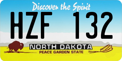 ND license plate HZF132