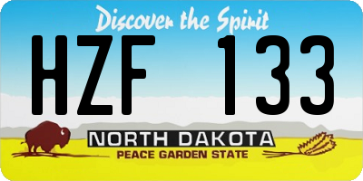 ND license plate HZF133