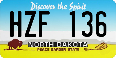 ND license plate HZF136