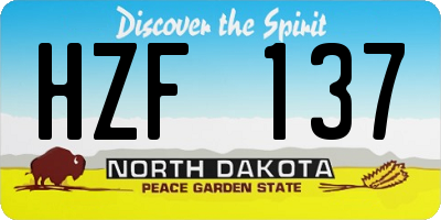 ND license plate HZF137