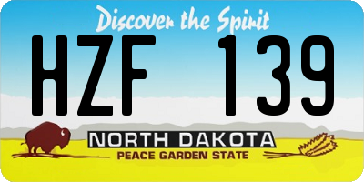 ND license plate HZF139