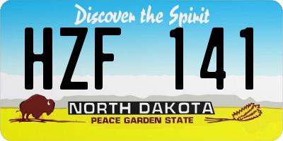 ND license plate HZF141