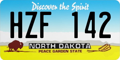 ND license plate HZF142