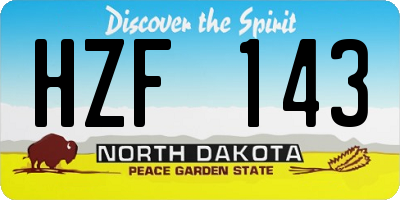 ND license plate HZF143