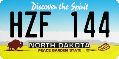 ND license plate HZF144