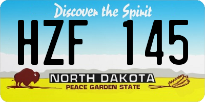 ND license plate HZF145