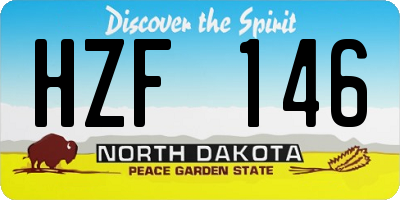 ND license plate HZF146