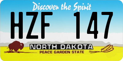 ND license plate HZF147