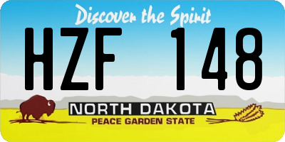 ND license plate HZF148