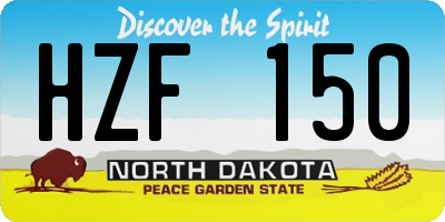 ND license plate HZF150