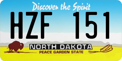 ND license plate HZF151