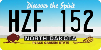 ND license plate HZF152