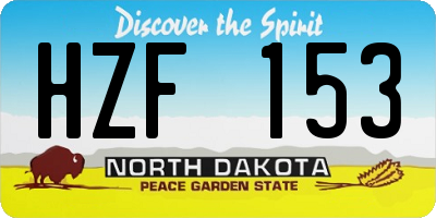 ND license plate HZF153