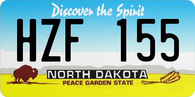 ND license plate HZF155