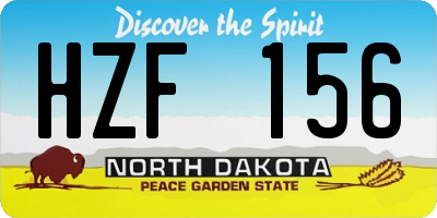 ND license plate HZF156