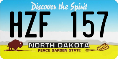 ND license plate HZF157