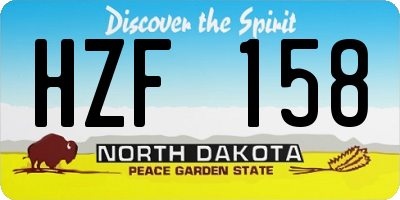 ND license plate HZF158