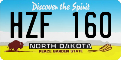 ND license plate HZF160