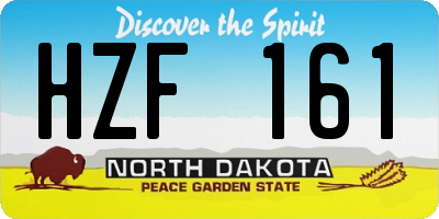 ND license plate HZF161