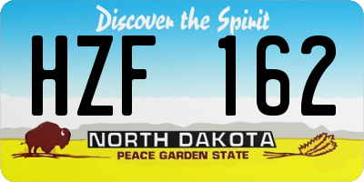 ND license plate HZF162