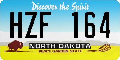 ND license plate HZF164