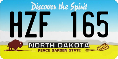 ND license plate HZF165