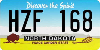 ND license plate HZF168