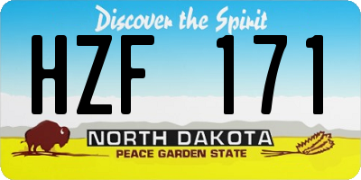 ND license plate HZF171