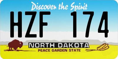 ND license plate HZF174