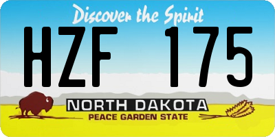 ND license plate HZF175