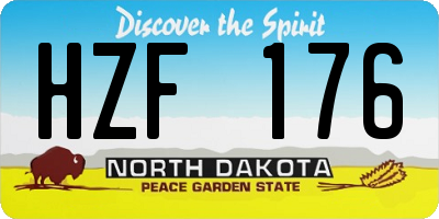 ND license plate HZF176
