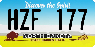 ND license plate HZF177