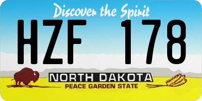 ND license plate HZF178