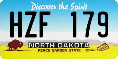 ND license plate HZF179
